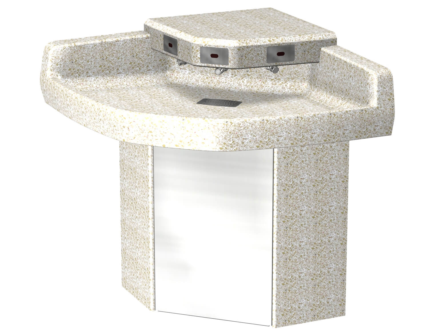 Three-Station Terrazzo Corner Wash Fountain - Acorn Engineering