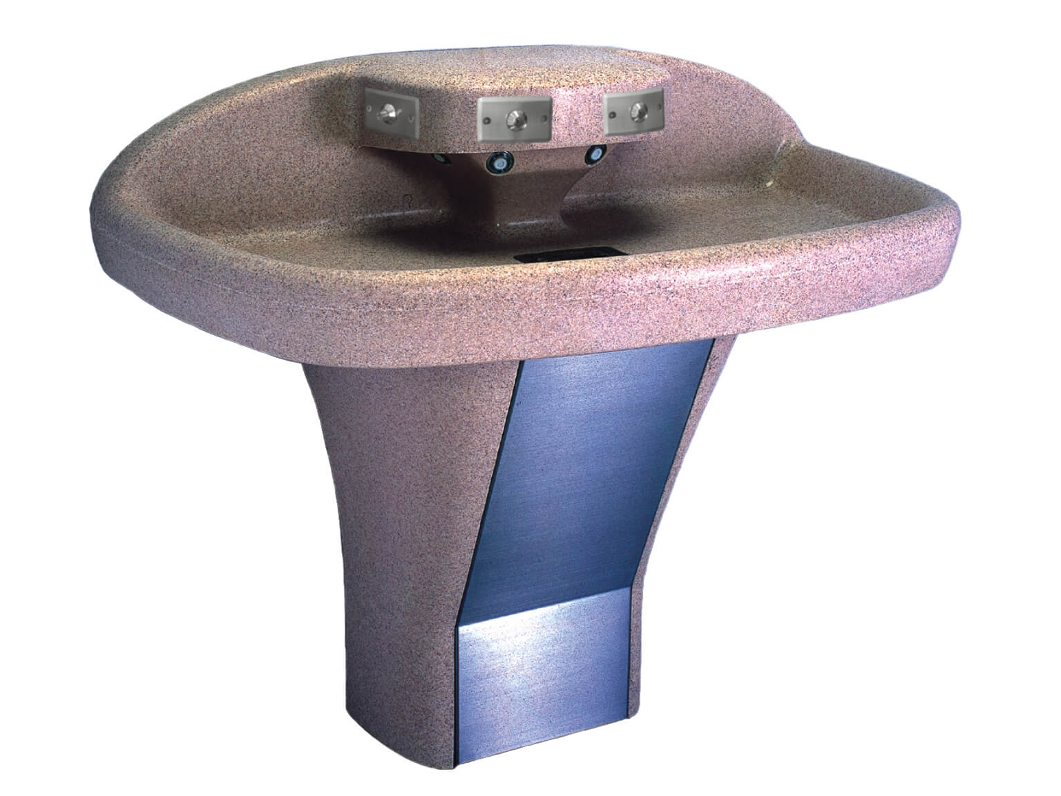 fontaine4つ Four-Station Solid Surface Wash Fountain, ADA Compliant - Acorn