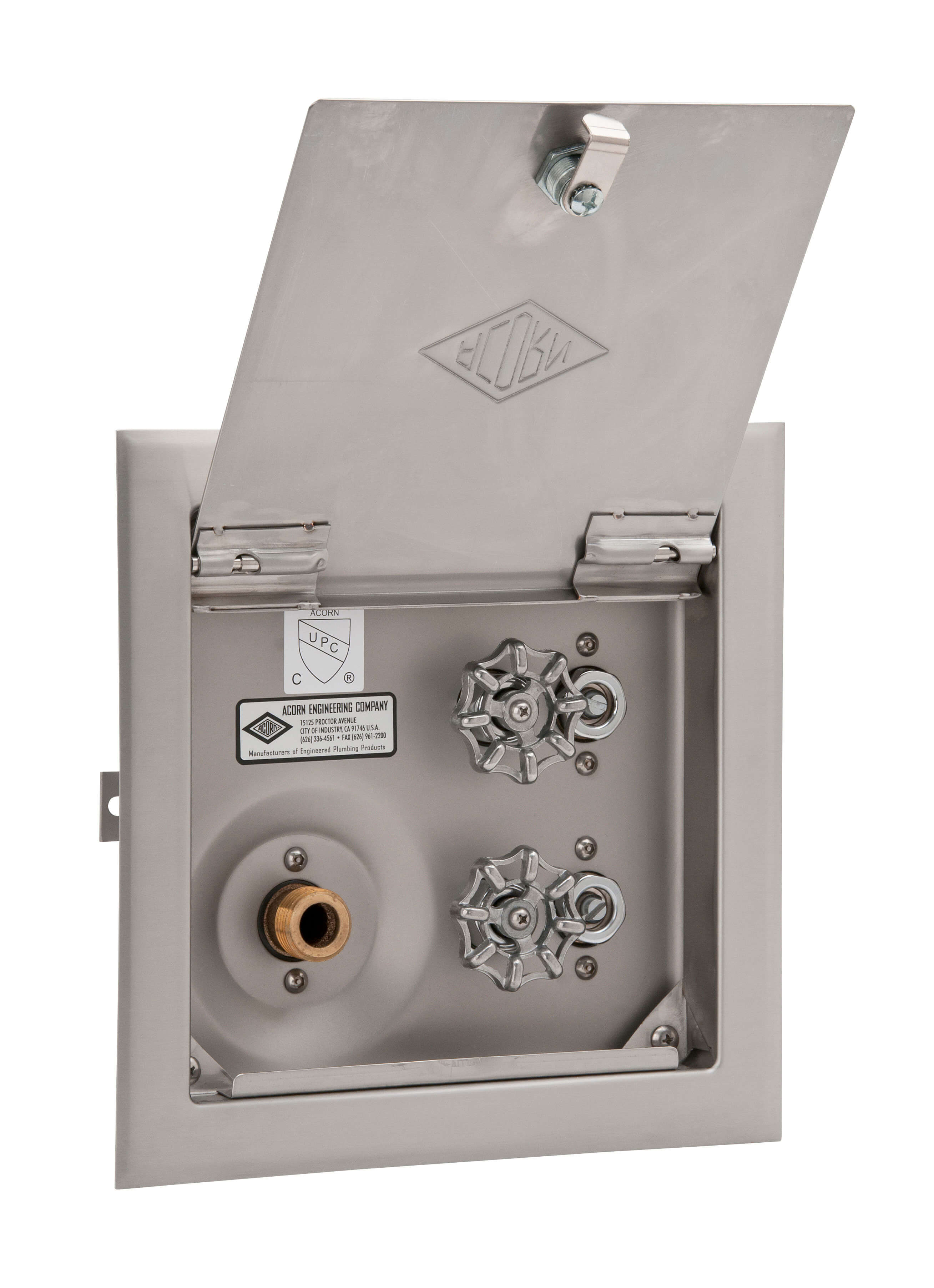 With Door, No Vacuum Breaker, Stainless Steel Recessed Hot & Cold Hose