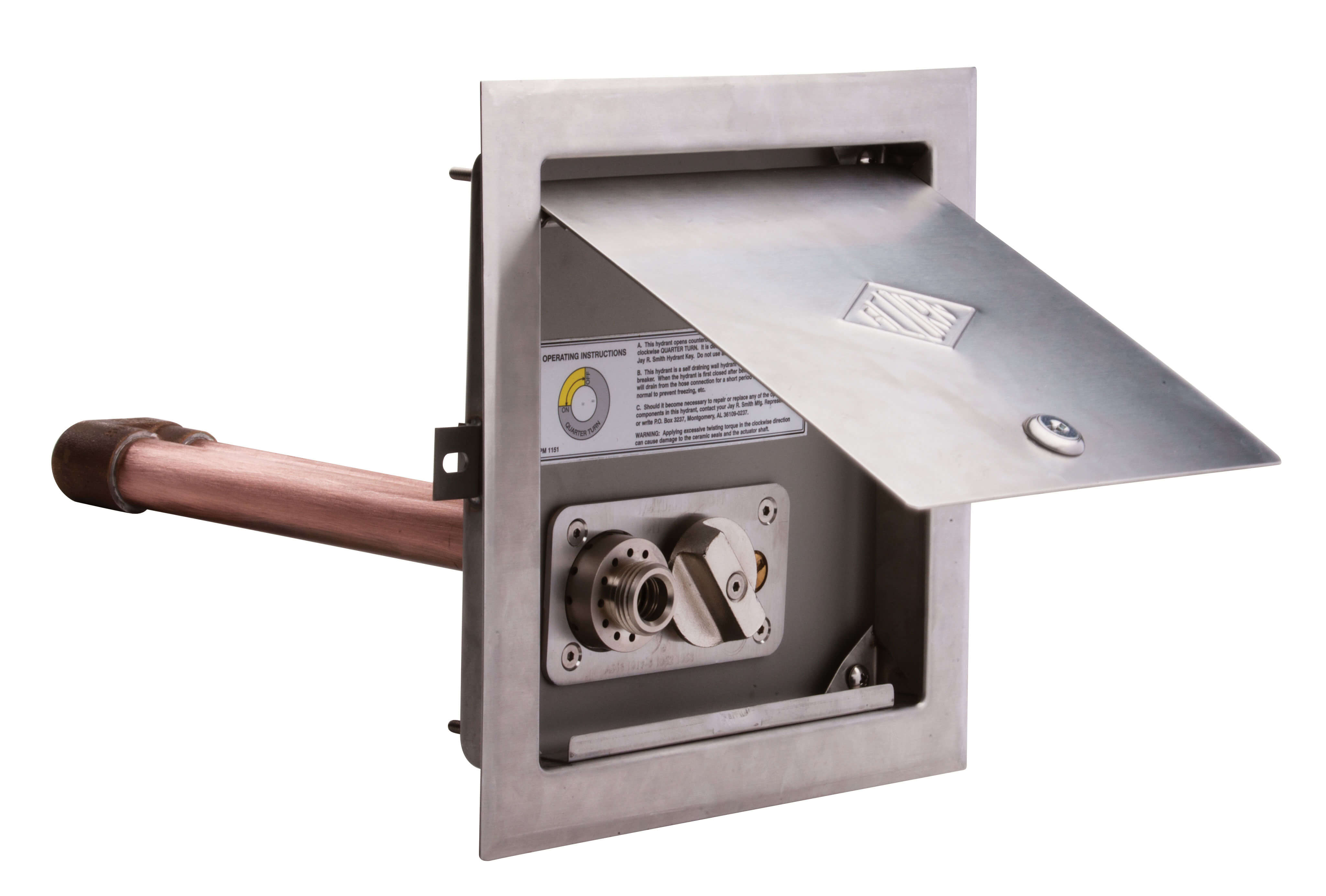dual check hydrant non freeze recessed hose supply box with door