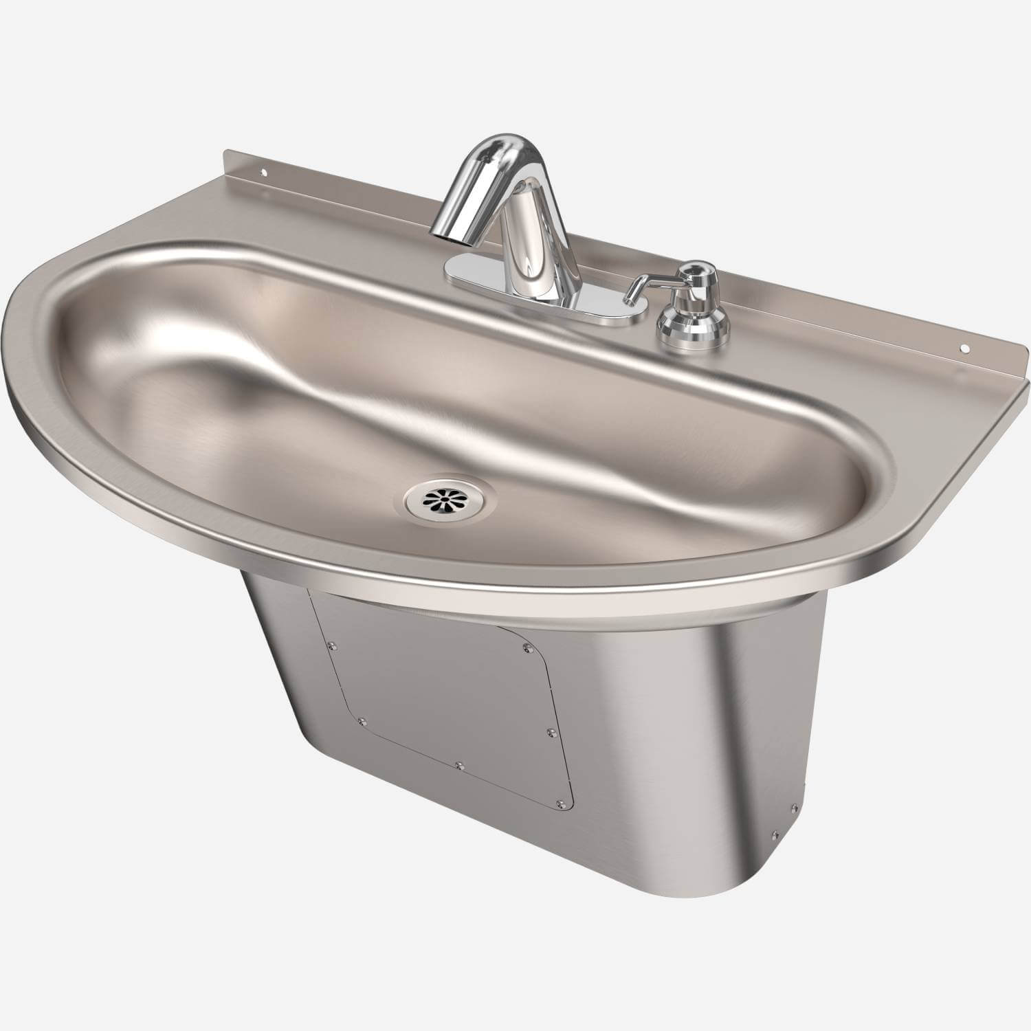 ACORN POWELL 255 STAINLESS STEEL INSET WASH BASIN WITH TAP LANDING  Ø355MM 