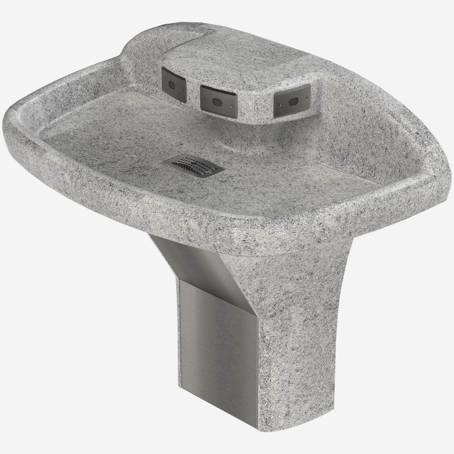 Four-Station Solid Surface Wash Fountain, ADA Compliant
