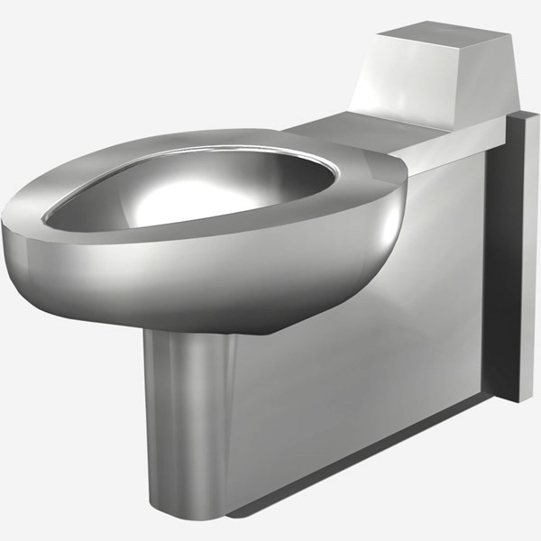 1684 - On-Floor, Wall Waste, Siphon Jet Stainless Steel Security Toilet ...