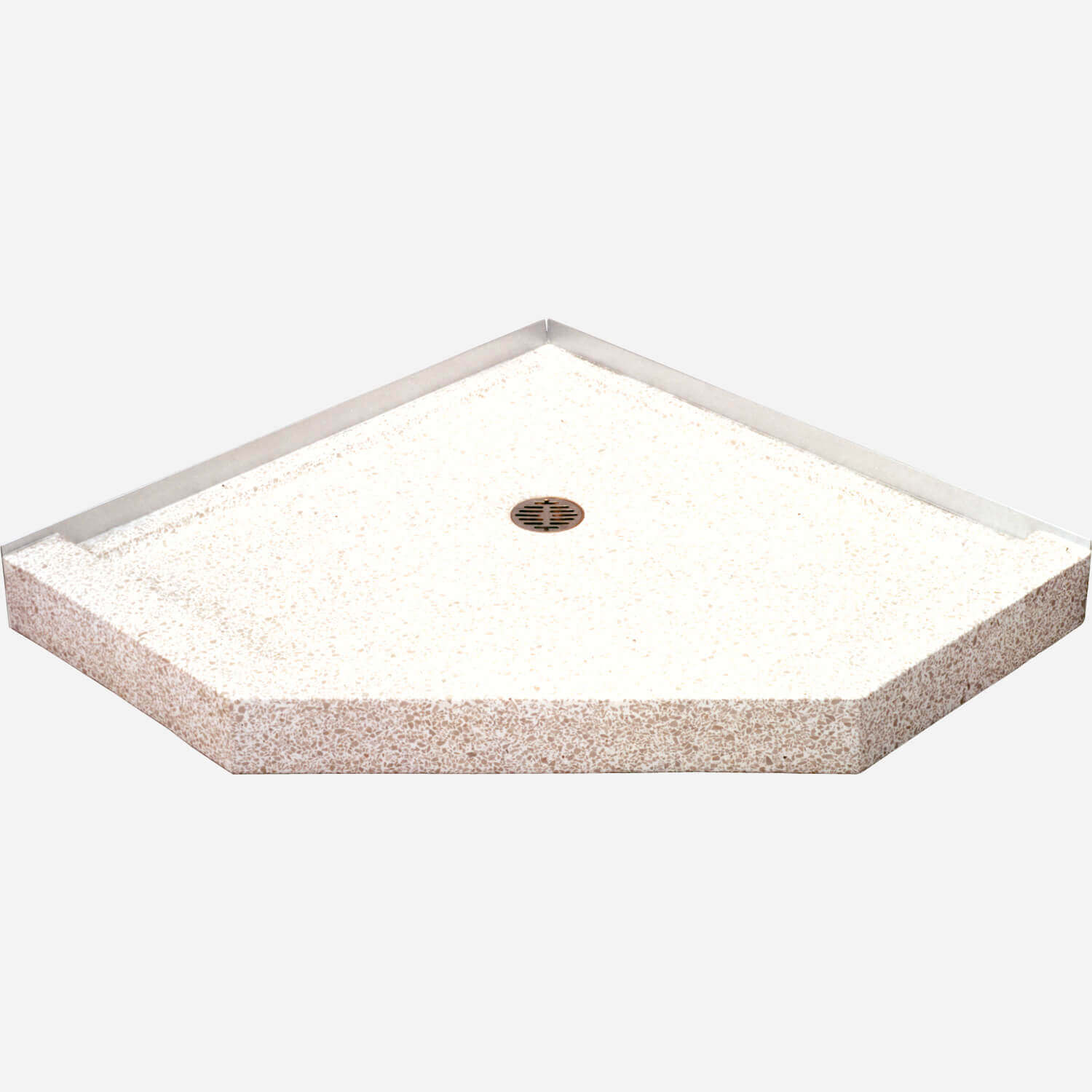 Corner clearance shower base