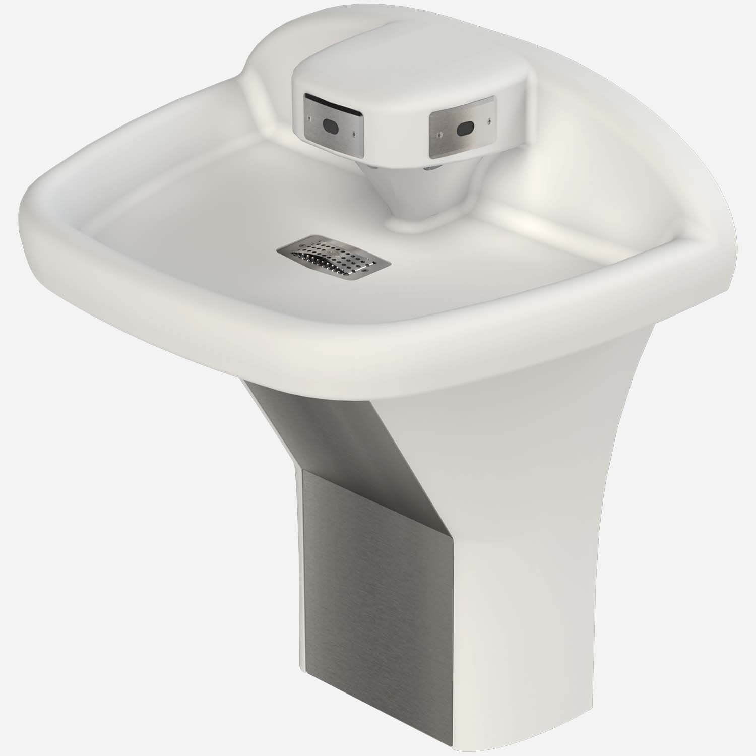 Three-Station Solid Surface Wash Fountain, ADA Compliant Three-Station Solid Surface Wash Fountain, ADA Compliant