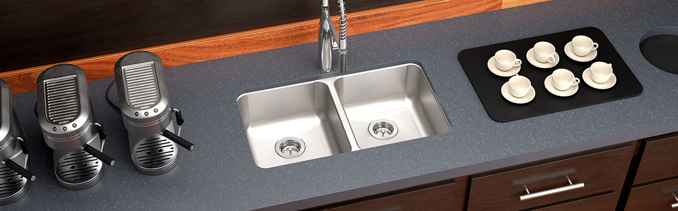 Acorn-Sinks® Stainless Steel Undermount Sink, Double Bowl 31