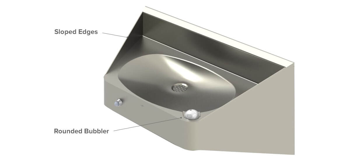 Ligature Resistant Drinking Fountains with Safe Edges Ligature Resistant Drinking Fountains with Safe Edges