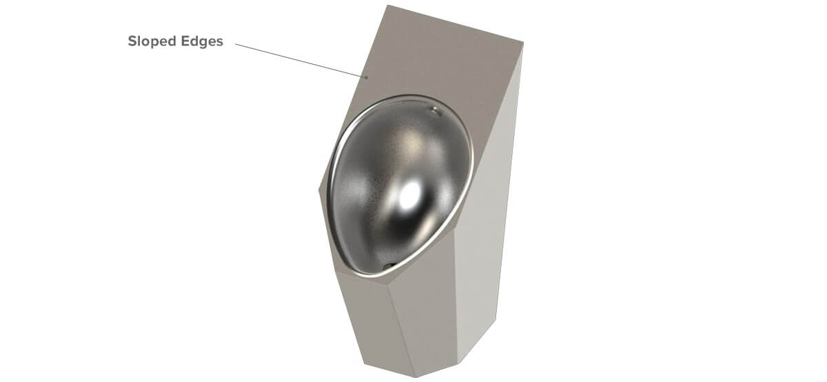 Ligature Resistant Urinal with Sloped Edges for Safety Ligature Resistant Urinal with Sloped Edges for Safety