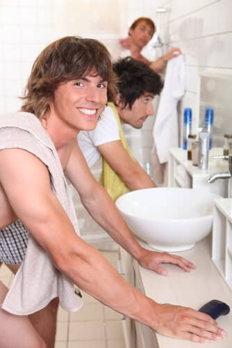 dormatory style shower room